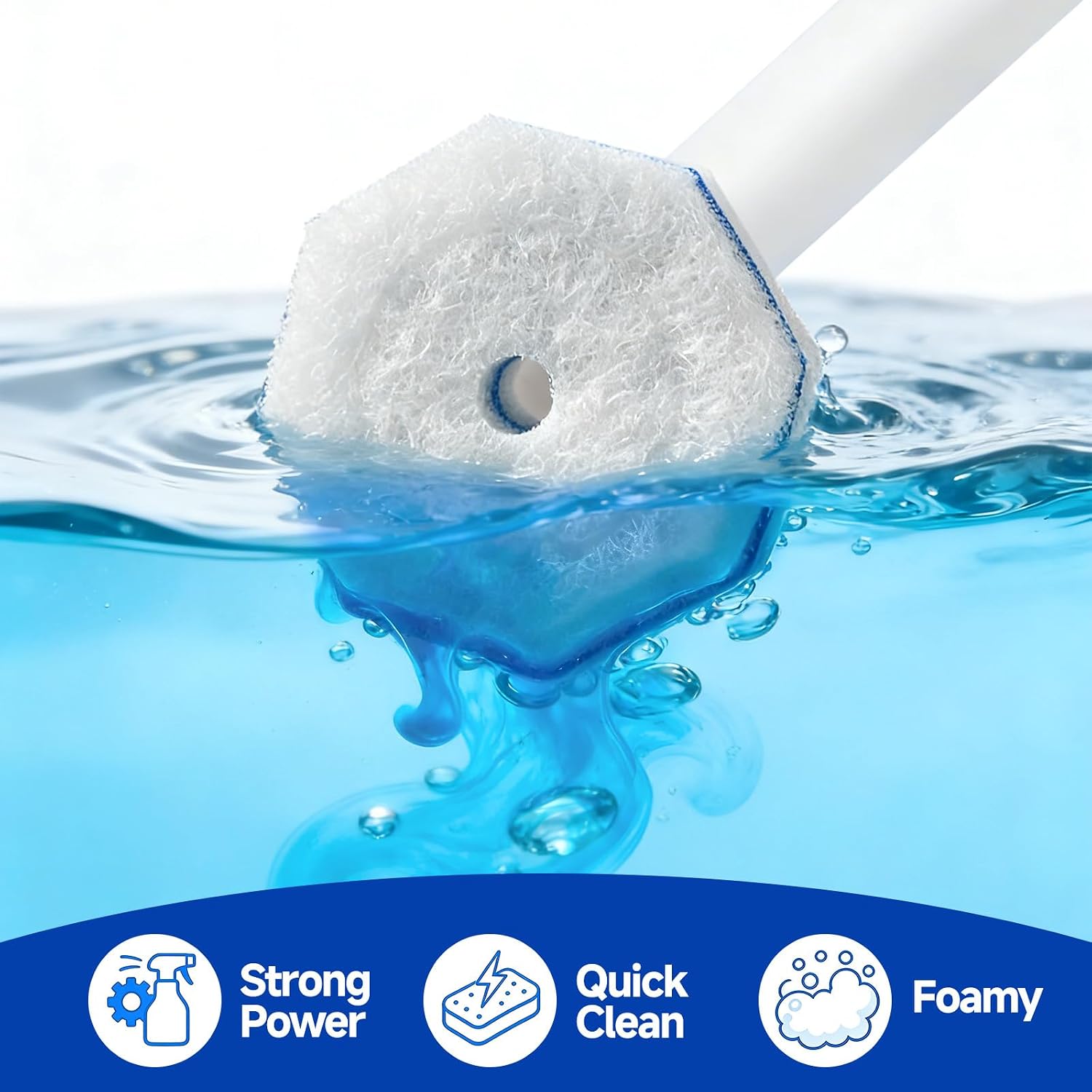 50 Count Disposable Toilet Brush,Toilet Cleaner Refills,Replacement Heads for Toilet Cleaning System,Compatible with Most Toilet Brushes（not Included Brush Rod）