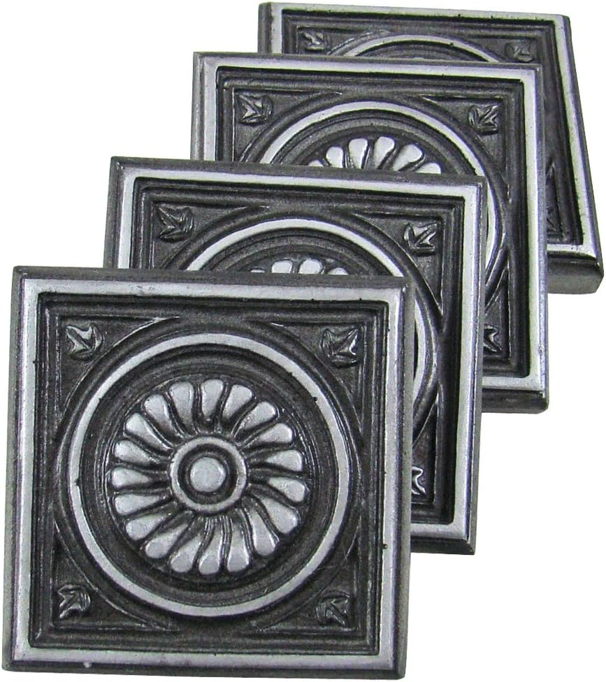 Antiquity Mosaics Antique Silver Roma Medalions, 4-Pack