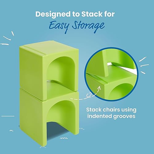 Miniatura 6 de ECR4Kids Tri-Me - Juego de mesa y sillas cubo, muebles multiusos, color aguamarina, 3 piezas