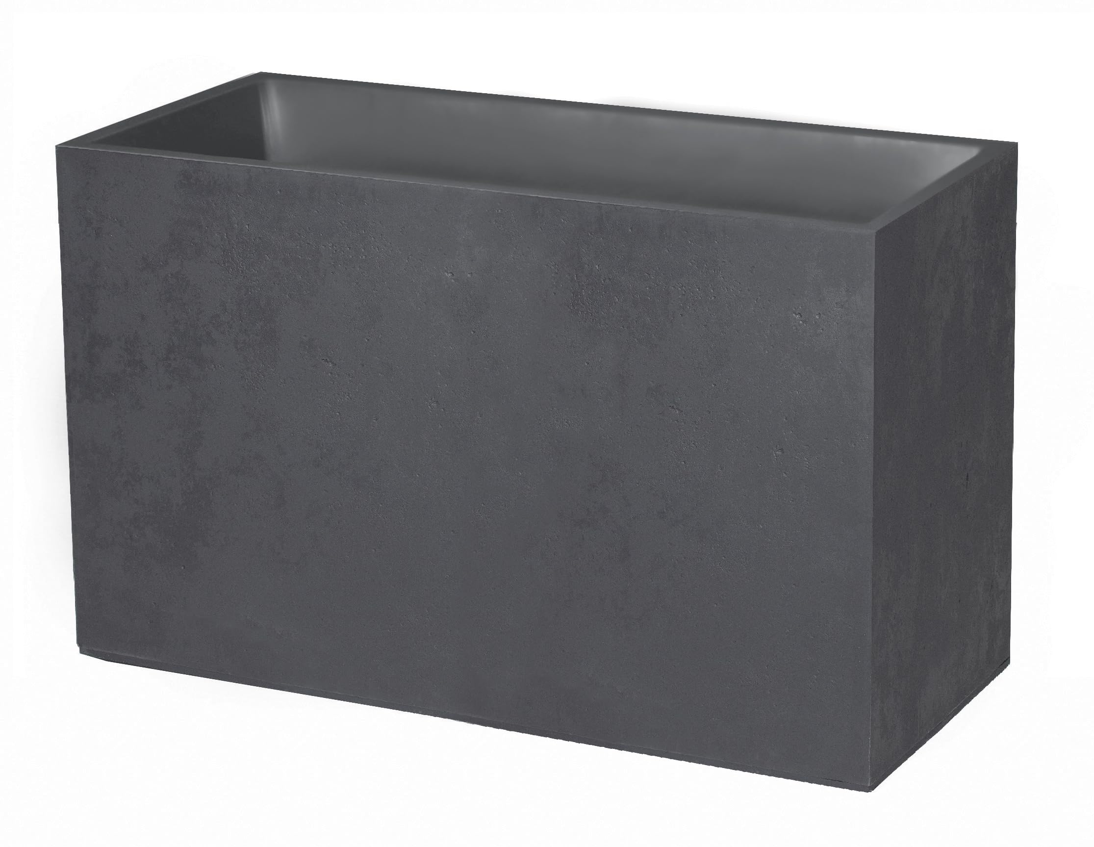 EDA - Basalt 116 L – Dekor Beton-Imitation – doppelwandig – Wasserspeicherbereich – 99,5 x 39,5 x 60 cm – Anthrazitgrau