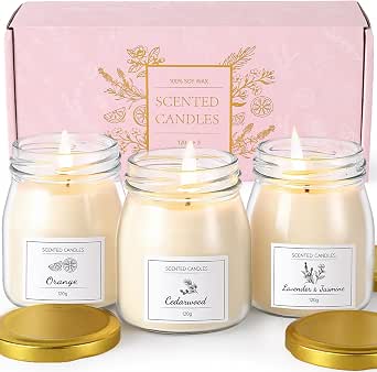 Scented Candles Gift Set, Soy...