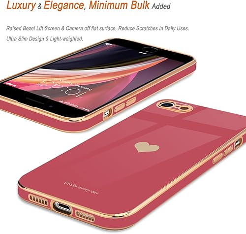 Miniatura 4 de Teageo Funda para iPhone SE 20202022, para iPhone 7, para iPhone 8, funda de teléfono para mujeres y niñas, lindo corazón de amor, cubierta suave de