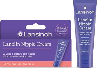 Lansinoh Lanolin Nipple Cream, 1.41 Ounces | Safe for Breastfeeding Baby, 100% Natural Nipple Butter, Breastfeeding Essentials, Postpartum Moms