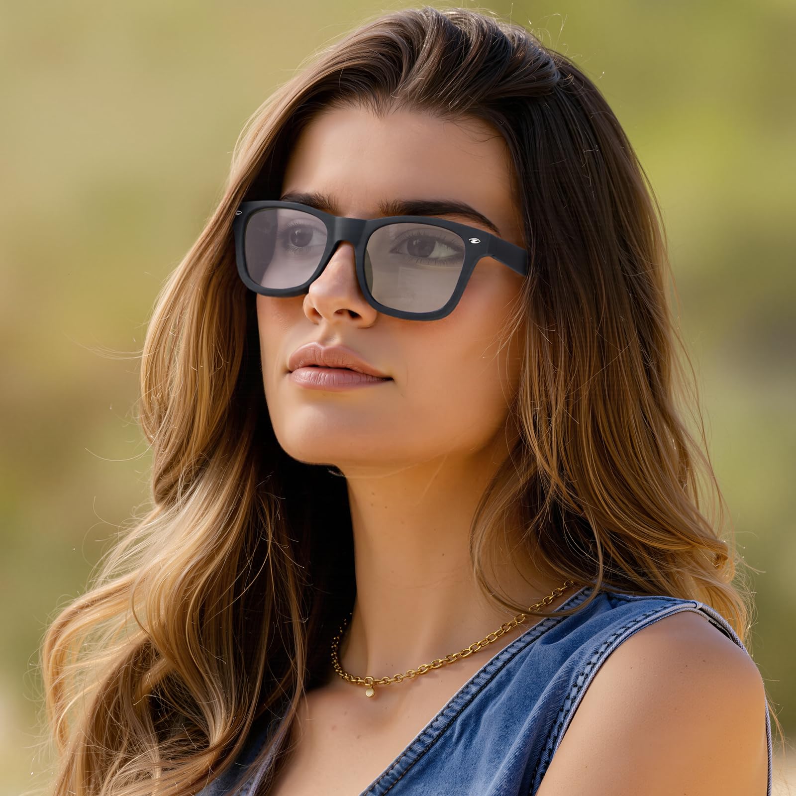 Opssaker Occhiali da Sole da Uomo Polarizzati - Protezione UV400 Occhiali Vintage Quadrati per Uomo Donna Guida Pesca