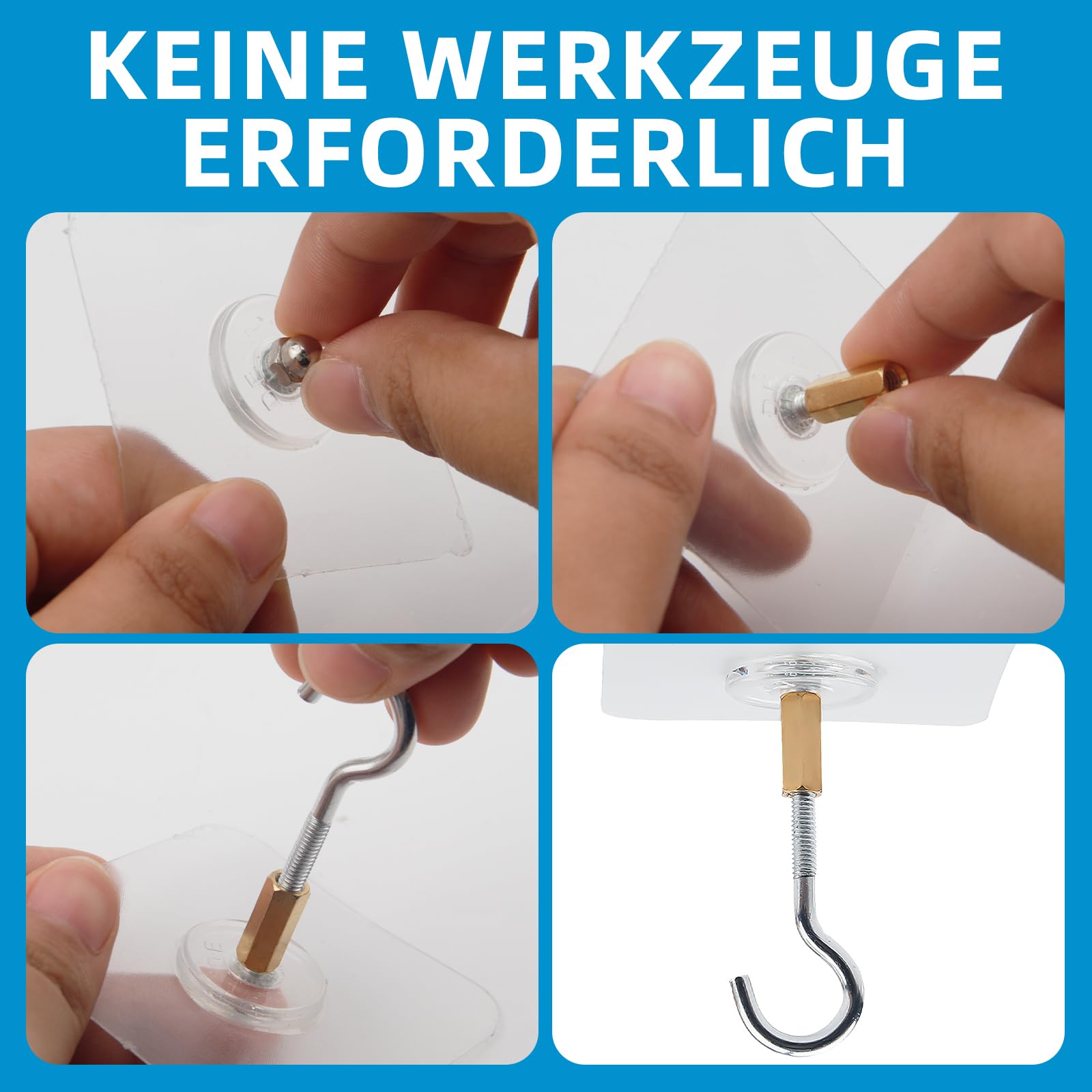 Selbstklebende Deckenhaken 5er Set - Schwerlast Ohne Bohren