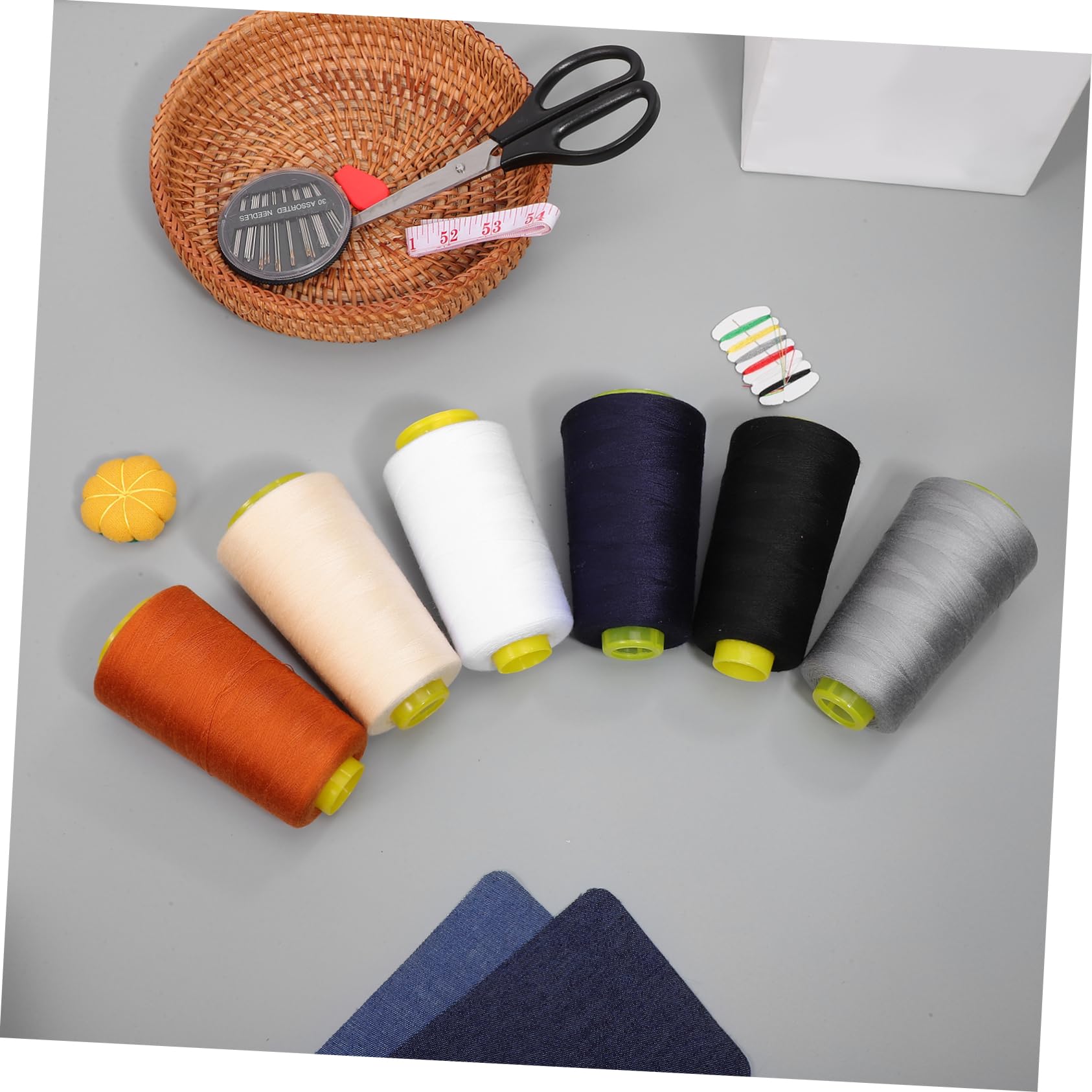 SHINEOFI 3 Juegos Hilo De Poliéster De Alta Velocidad. Beige Hilos De Poliéster Para Bordar Cuentas Maquina De Coser Maquina Coser Hilos De Coser De Colores Hilo Para Coser 6 Piezas * 3