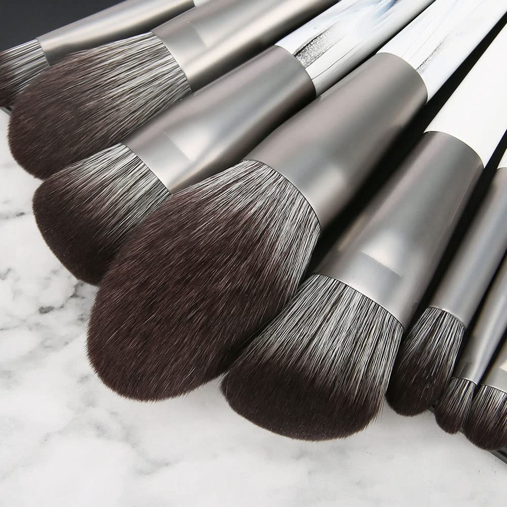 12 Ensemble de pinceaux de Maquillage Ensemble Complet de Pinceau à Poudre en Vrac Pinceau de Fond de Teint Plat Ensemble d'ombre à paupières Pinceau Outils de beauté