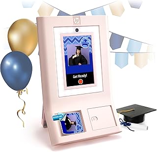 HP Sprocket Photobooth 3x4" Colour Photo Printer (Pink) - 250+ Frame, Zink Paper, WiFi, LED Ring Light, Touch Screen & Mob Price In India