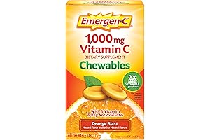 Emergen-C Chewable Vitamin C 1000mg, 40-Count Orange Blast Flavor Supplement