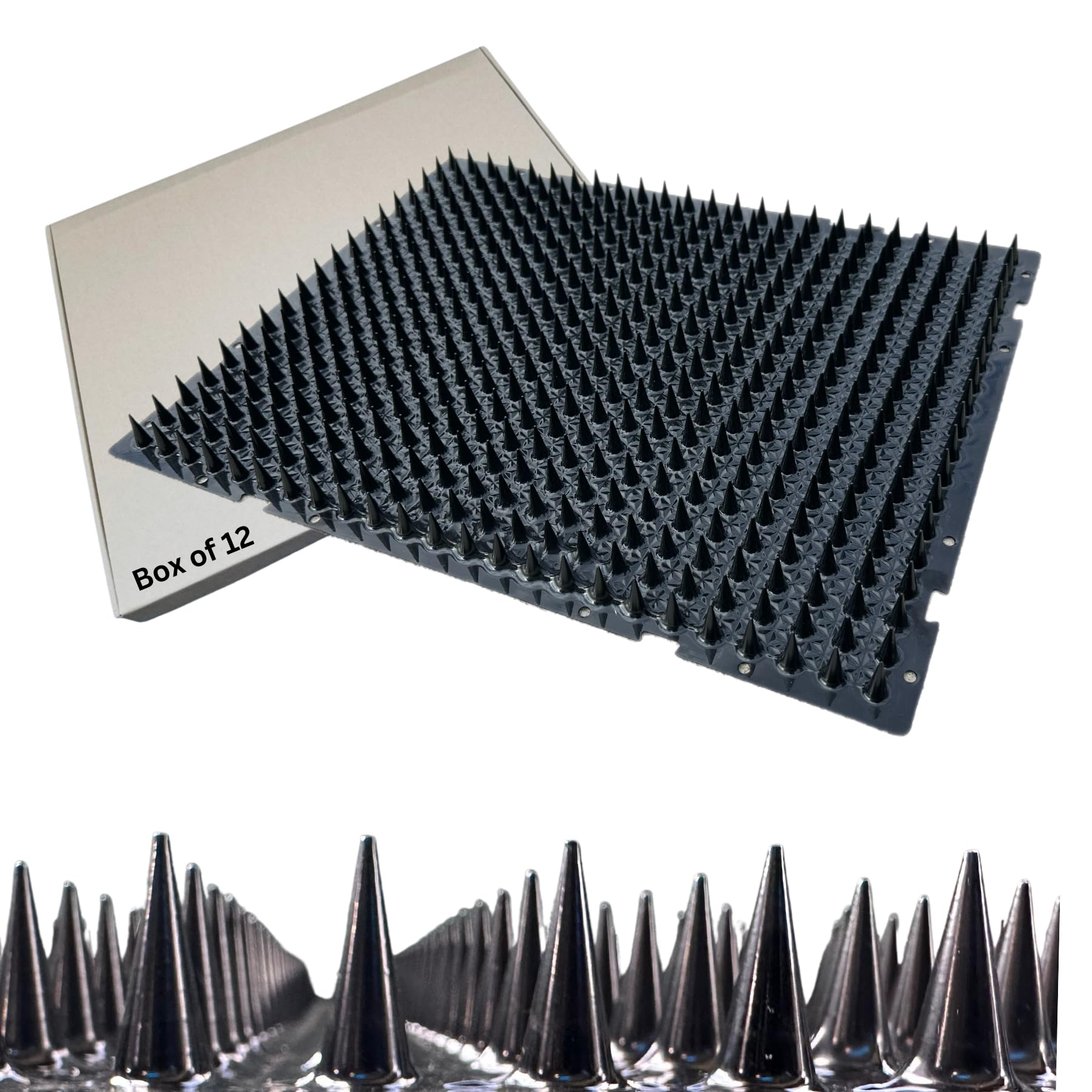 12 Pack Dog & Cat Deterrent, Scat Mat Cat Repellent, Spikes Keep Cats Off Counter Tops, Dogs Off Furniture, Dogs Off Sofa, Cats Off Couches, Cats Off Furniture, Scat Mats in Highly Visible Black