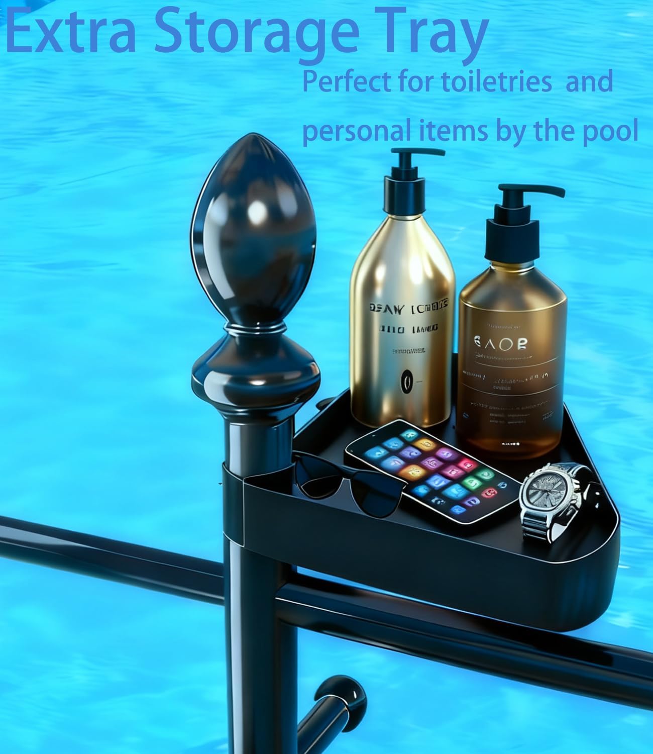 Pool Outdoor Towel Rack, Metal Heavy Duty Never Tilt Pool Accessories with Heavy Metal Base, 6 Bars Hot Tub Accessories Towel Dying Rack Towel Stand for Pool, Spa