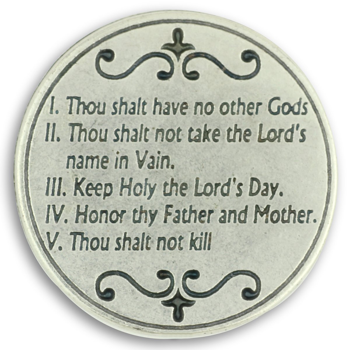 Ten Commandments 2 Sided Pocket Token Gift Charm Coins 1.2"