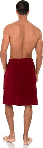Miniatura 6 de TowelSelections Envoltura de ducha ajustable de algodón para hombre, cubierta de terciopelo de rizo de algodón para gimnasio