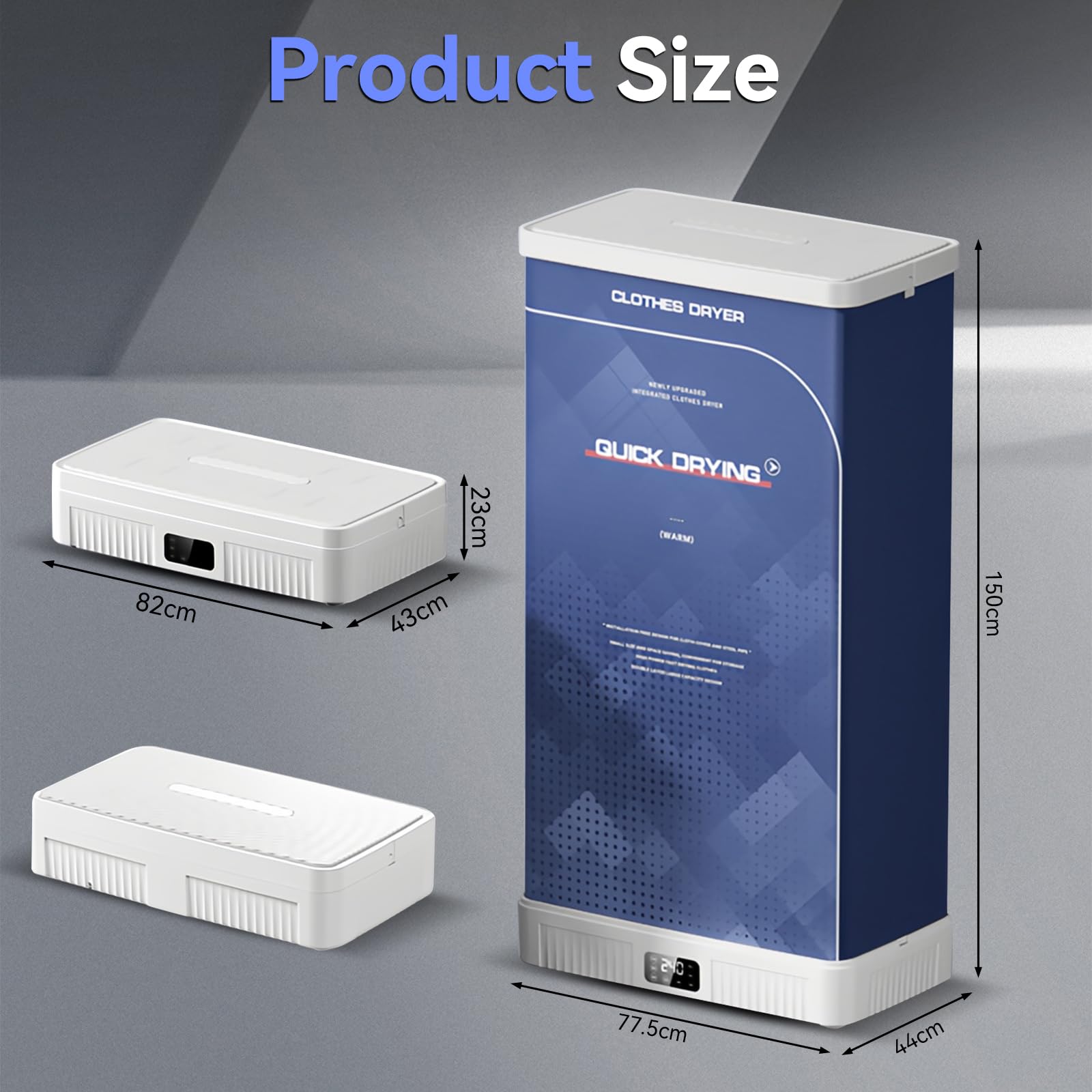 Secadora eléctrica con ruedas y estantes de dos niveles, 1300 W, plegable y sin instalación, armario secador con capacidad para 500 l, temporizador de 4 horas y mando a distancia, enchufe UE