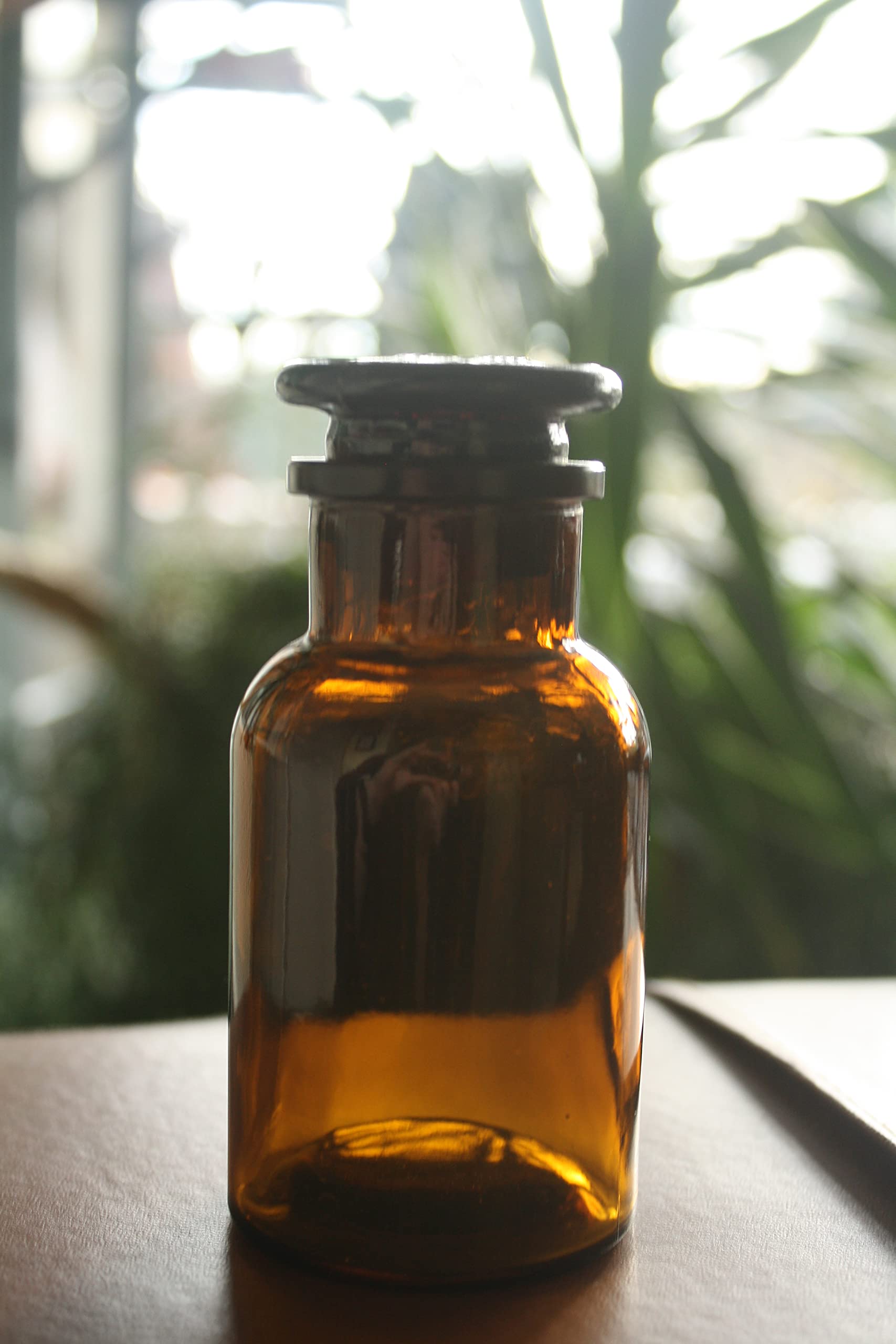 JoanLab Apothekerflasche (6er Pack) aus Braunglas mit Schliffdeckel, 125 ml, für Labor, Apotheke, Küche