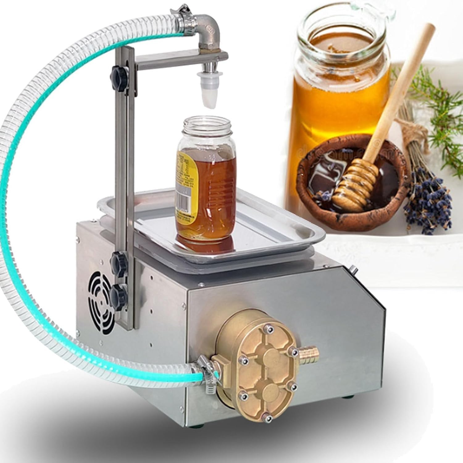 Viscous Liquid Filling Machine, Honey Filling Machine, Stainless Steel Paste Viscous Filling Machine 0-40cm Adjustable, Used For Filling Honey, Oil, Glue And Other Viscous Liquids