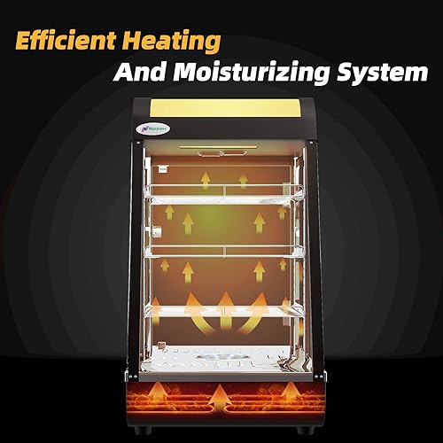 Miniatura 6 de Calentador de alimentos comercial Nurxiovo - Calentadores de pizza para encimera, pantalla de 15 pulgadas de largo x 19 pulgadas de ancho x 25