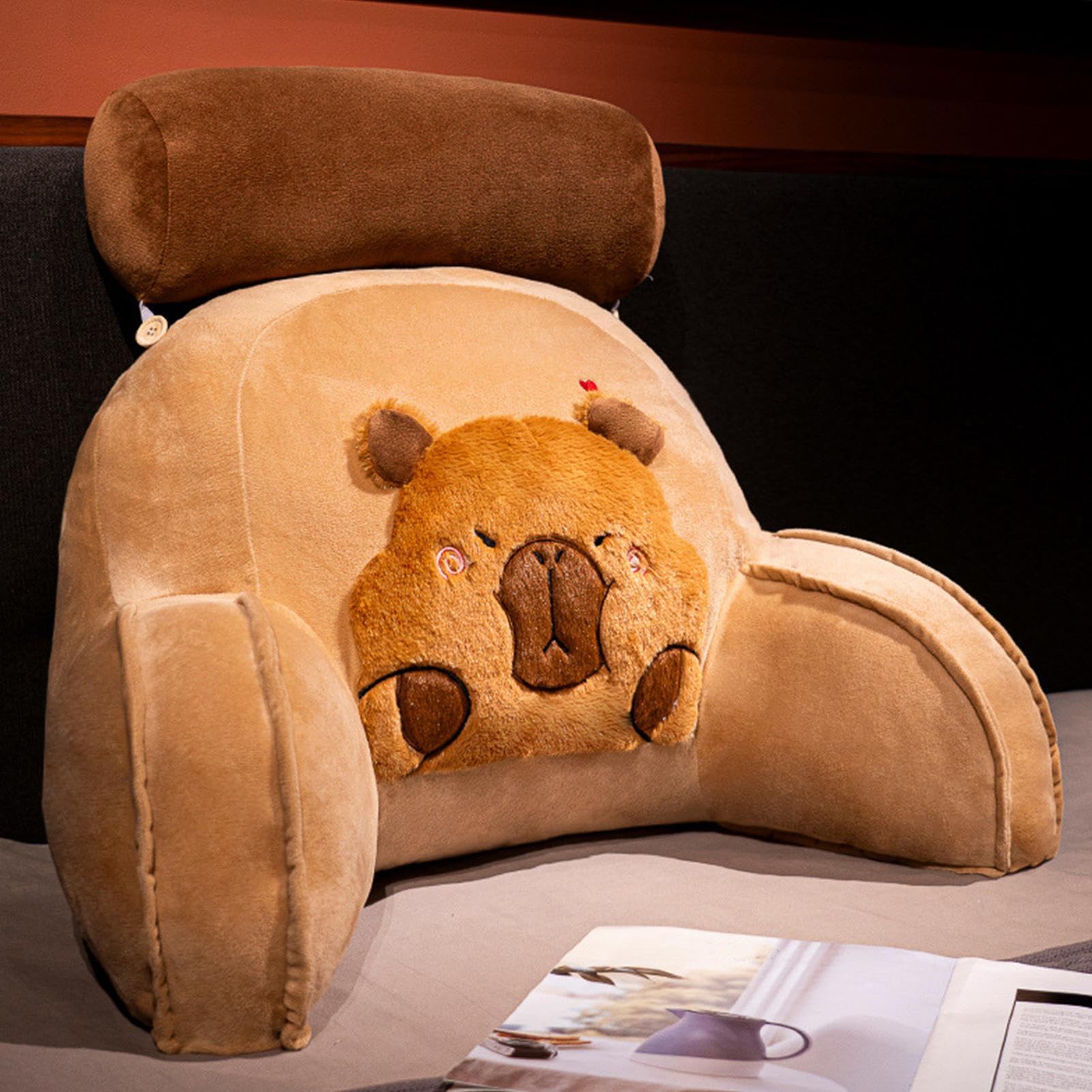 Générique Cuscino da lettura per letto, cuscino ergonomico con design adorabile di Capybara, cuscino da salotto , supporto lombare, cervicale, , TV, pavimento relax