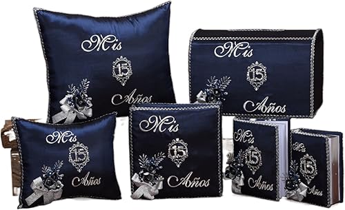 A&C Quinceañeras and More Accesorios Juego de membrillo Sweet Sixteen Accessories Quinceañera Biblia Quinceañera Tosting Set 176 (Almohada Tiara)