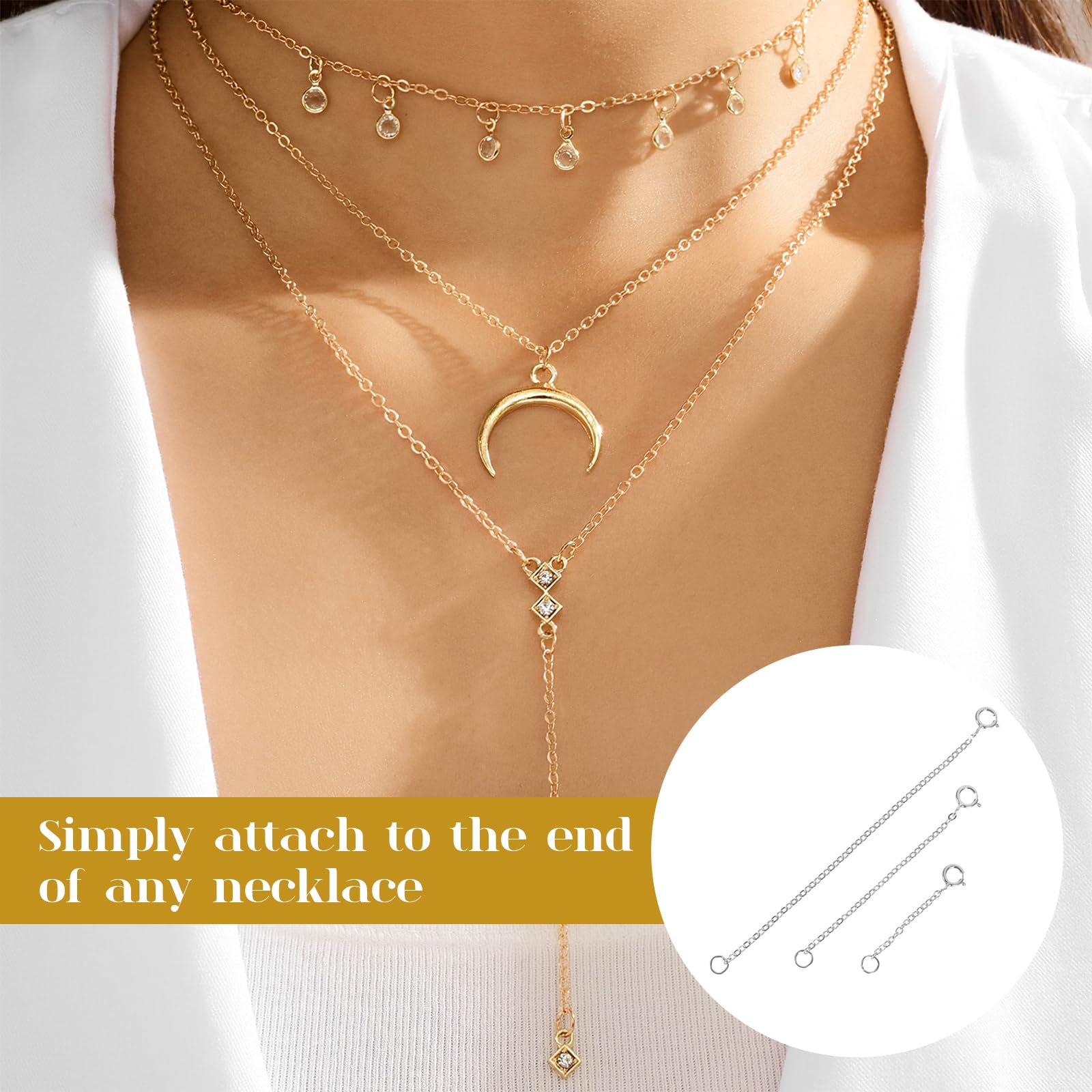 Rallonge Collier Argent 925 - Chaîne Extension Pour Bijoux DIY Et Ajustement