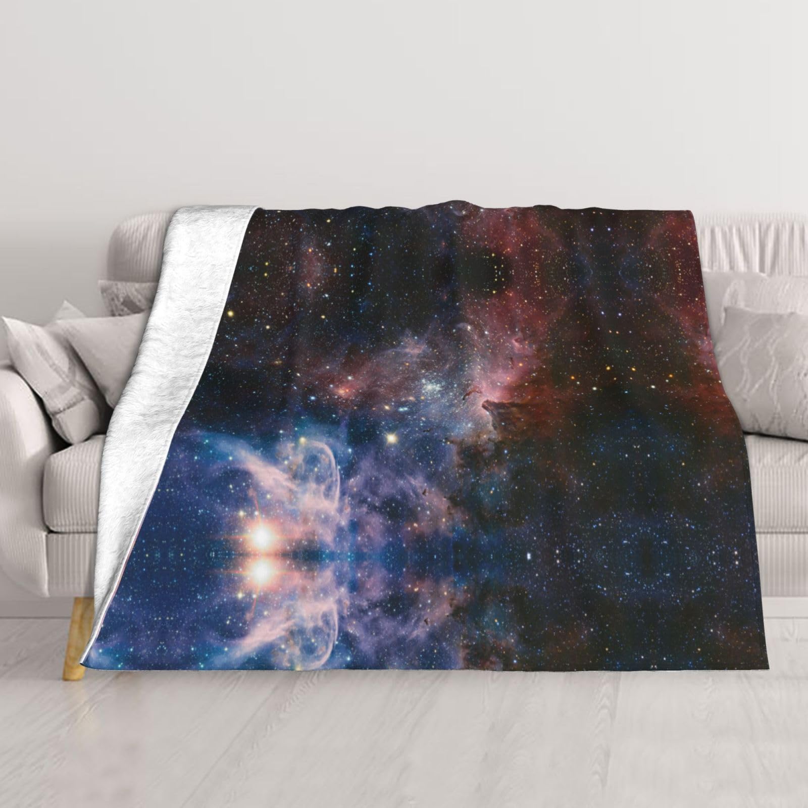 Couverture Carina Nebula imprimée douce et chaude pour lit et canapé de salon