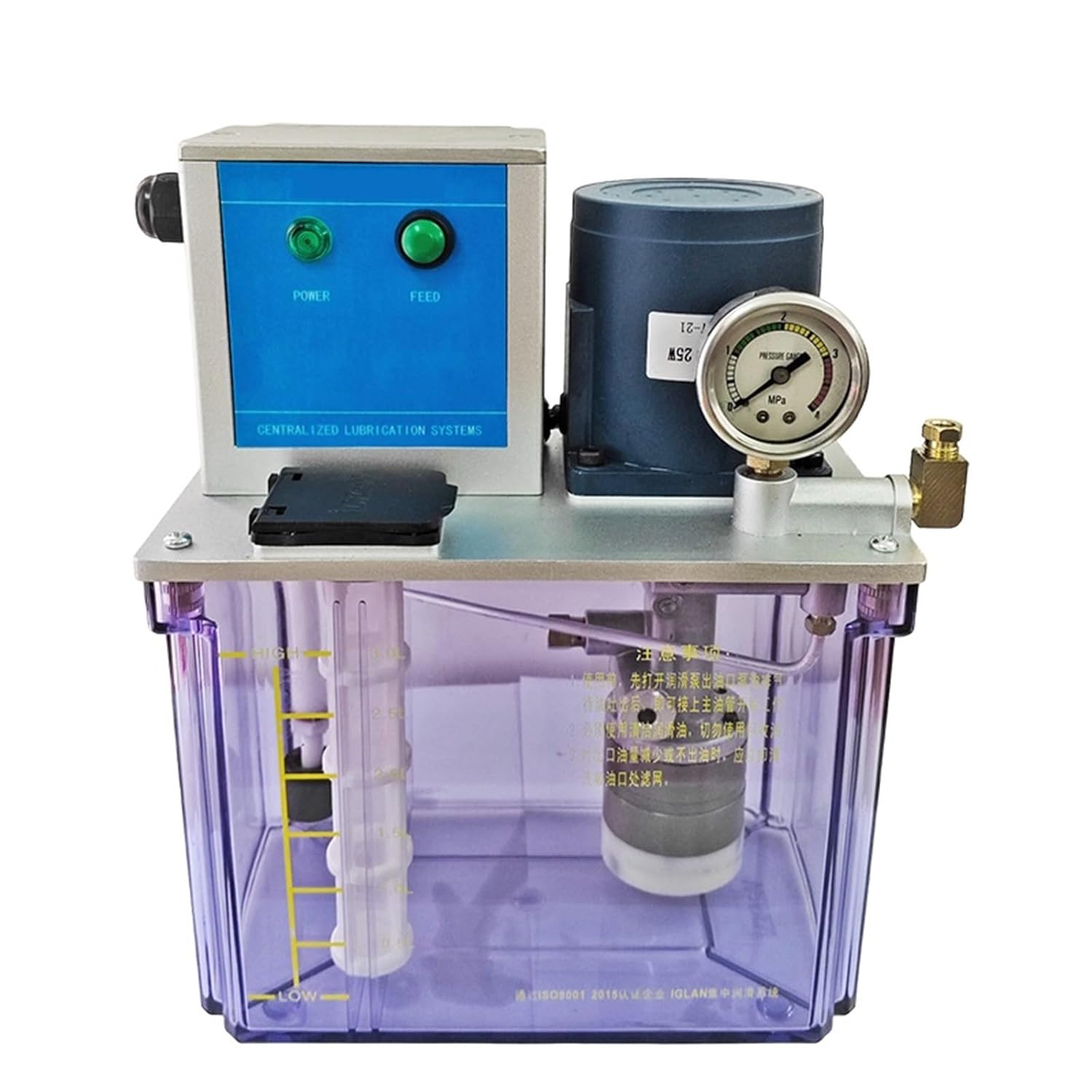 JMT4 3L Electric Volumetric Lubricator Positive Displacement Lubrication Pump for Oil Lubrication Systems(24VDC,Pressure Switch N.O.)