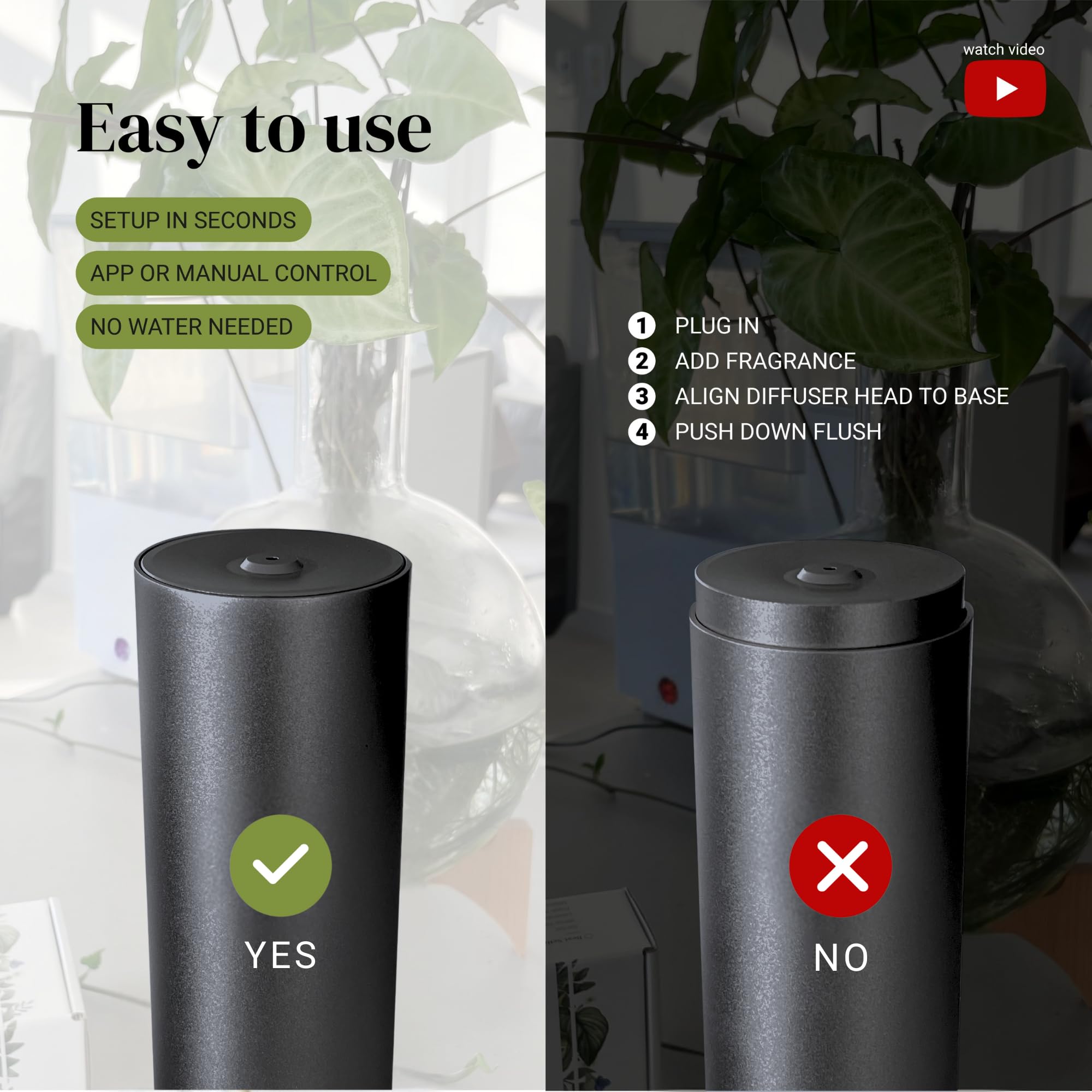 Diffusore di oli essenziali aggiornato con campione di fragranza incluso, diffusori per la casa con app e controllo manuale, diffusore di olio per aria fredda grande stanza 1000 sq. ft.,