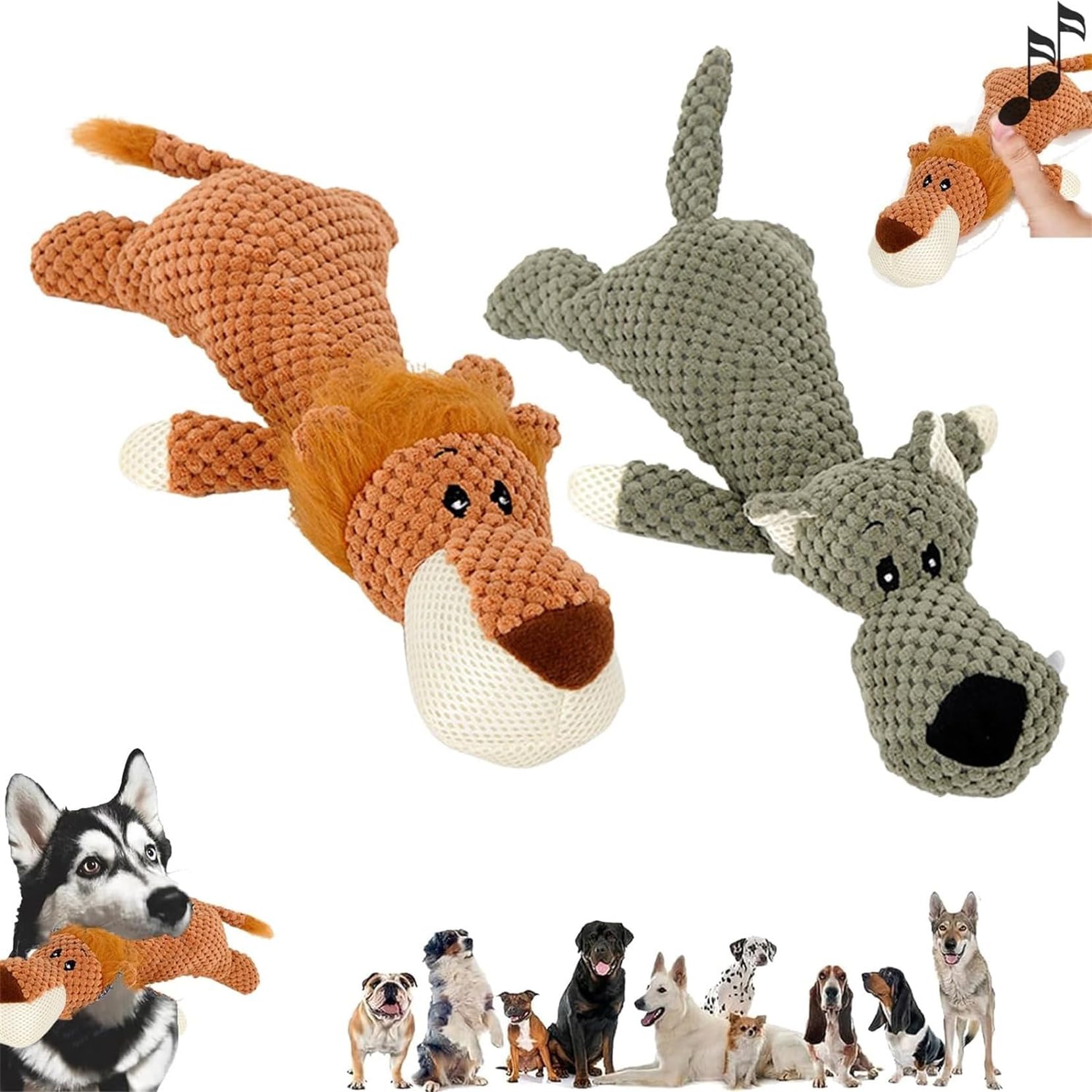 MAYLOVELY Invincipaw Dog Toy - Robust Animal Designed for Heavy Chewers, Indestructible, DuraBite