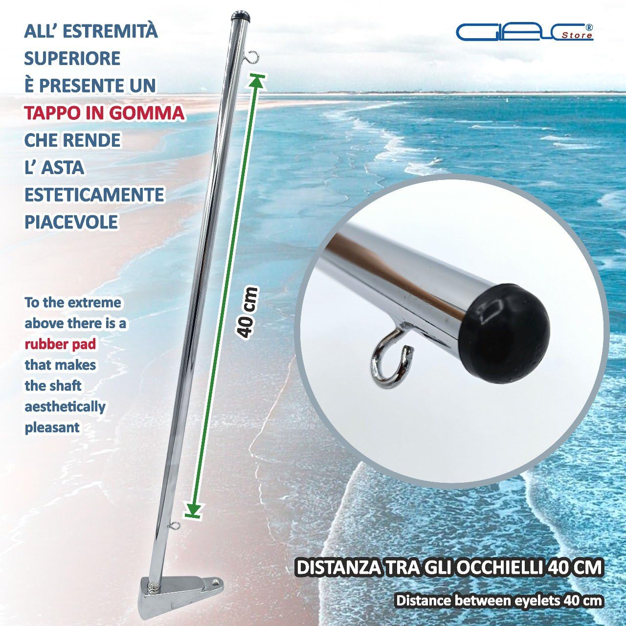 Staffa Portabandiera Hapivida In Acciaio Inox Nero - Supporto Regolabile A 2 Posizioni (180° E 45°) Per Aste Da 1 Pollice, Con Fissaggi