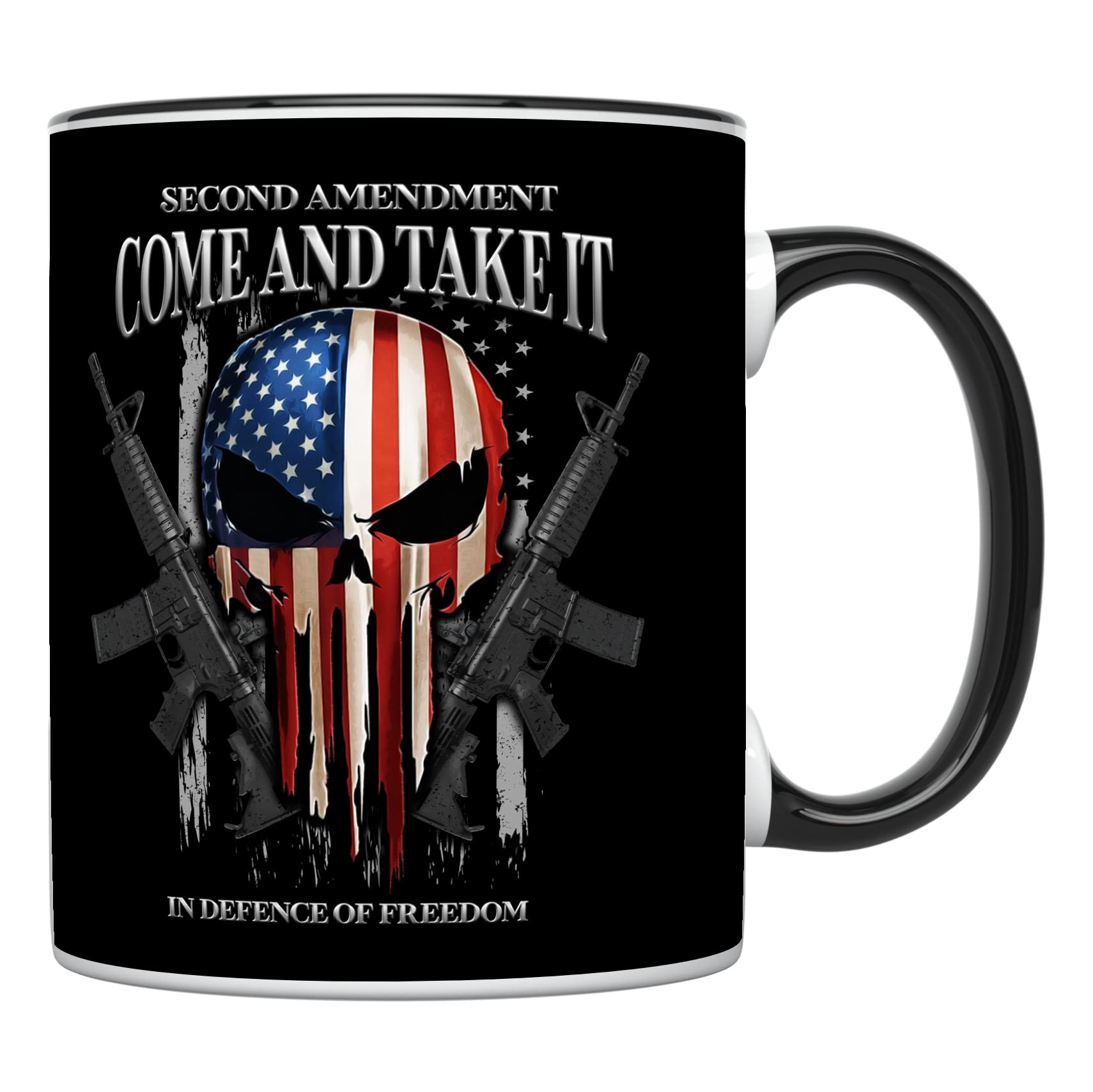 Amazon.com: YouNique Designs Gun Mug - 11 Oz, Patriotic, Second Amendment  Gift for Gun Enthusiasts (Black Handle) : Home & Kitchen
