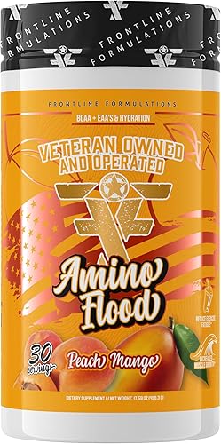 Amino Flood, BCAA + aminoácidos esenciales, bloques de construcción muscular, fórmula integral, gran sabor, propiedad y operación de veteranos (30