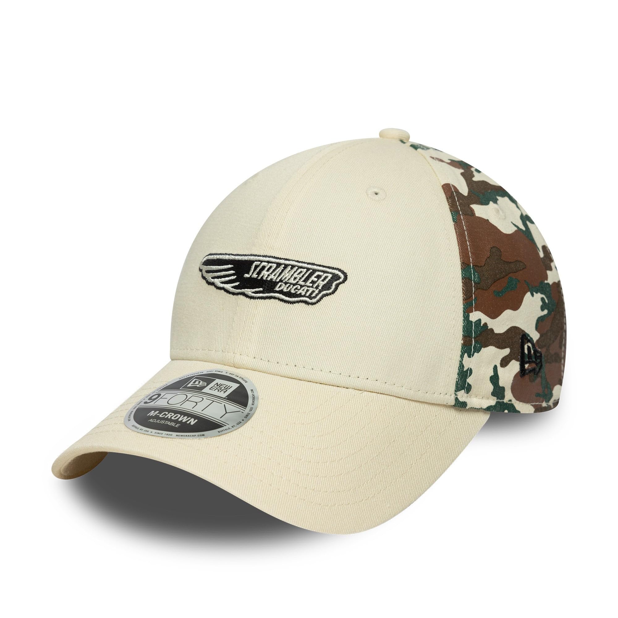 New Era Ducati Motor, Official 2025 Merchandise, Scrambler Logo, Cream, Baseball Cap, Adjustable