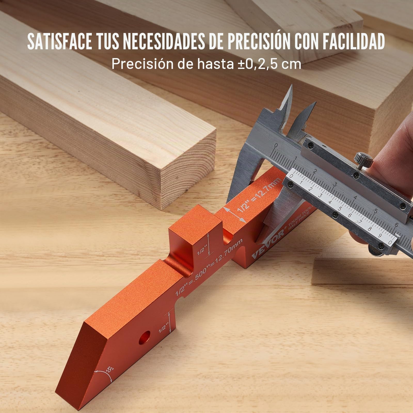 VEVOR Barras de configuración de mesa de enrutador, 14 piezas, bloques de configuración de aluminio de precisión, juego de medidores de altura, con caja de almacenamiento de marcas de tamaño grabadas