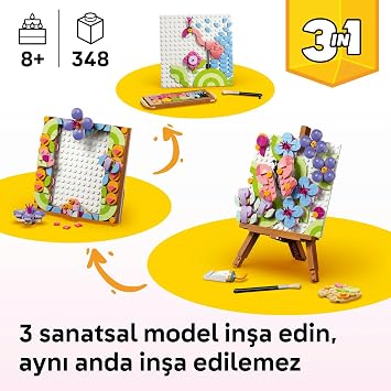 LEGO Creator 3’ü 1 arada Çiçekli Tablo 31390-8+ Yaş için Çerçeve veya Palet ve Resim Olabilen Oyuncak Yapım Seti (348 Parça)