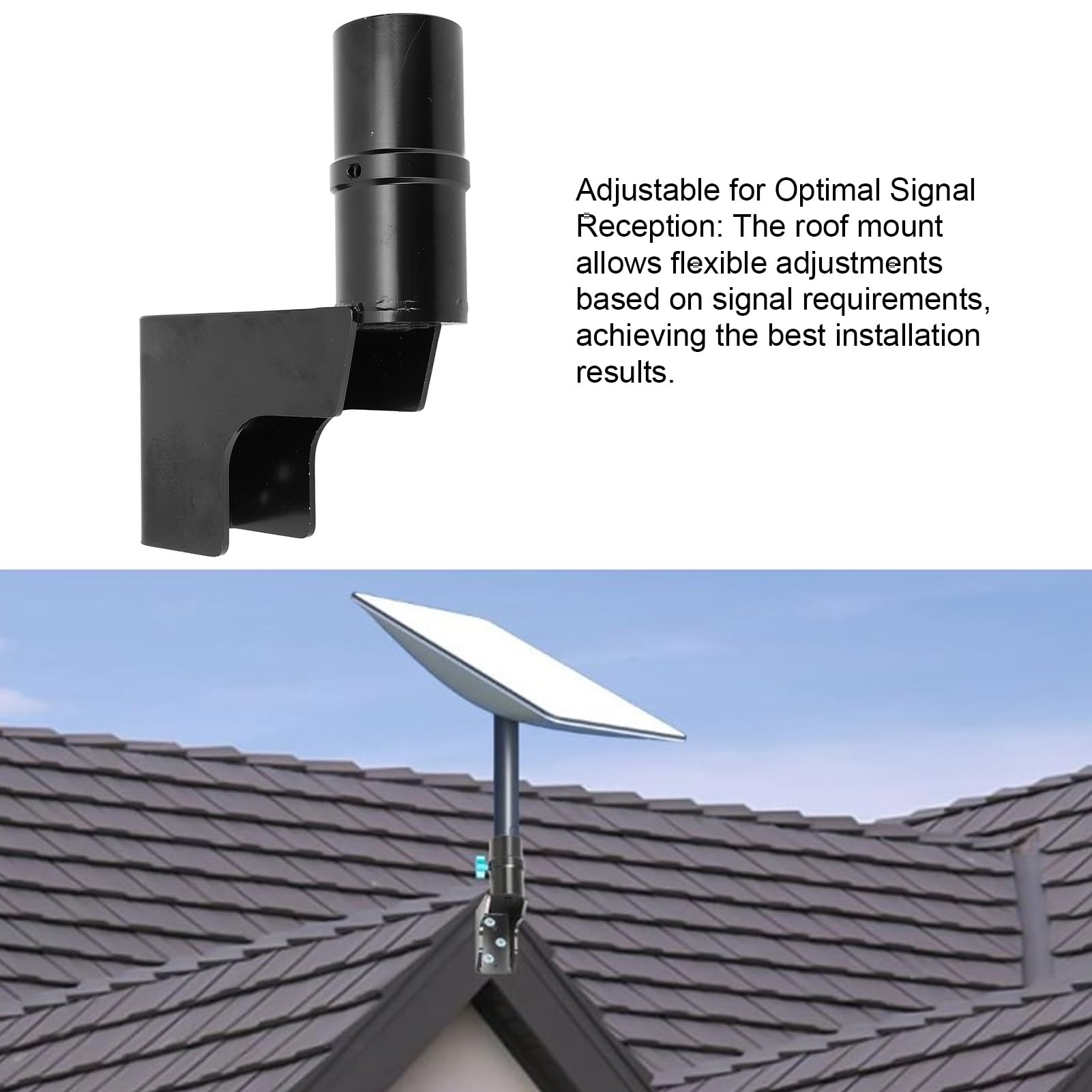 Roof Mount Kit for Starlink Adjustable Aluminum Alloy Signal Tower Bracket Pole Mount for Starlink for Starlink Internet Kit Satellite,Compatible with V2 Starlink (Short 47x2cm - Image 3