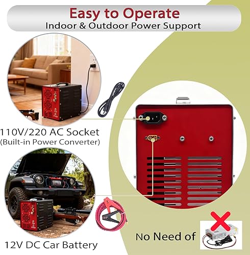 Miniatura 6 de PORTAIR - Compresor HPA portátil de 4500 PSI, parada automática, sin aceiteagua, convertidor de potencia integrado, compresor de aire PCP para rifle