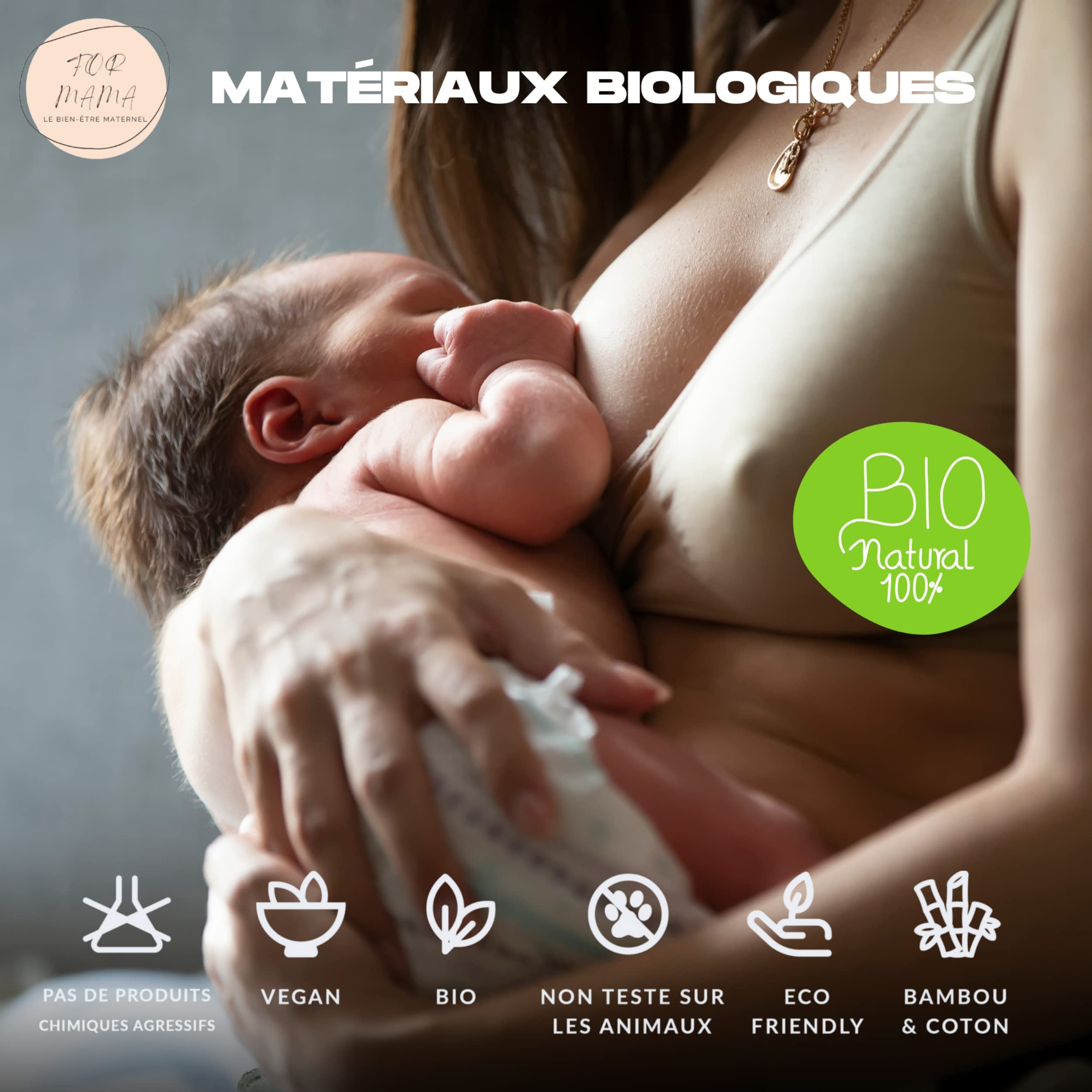 Coussinets En Bambou Biologique 14 Coussinets Lavables Sac De Lavage Coussinet(Earth,L 12cm