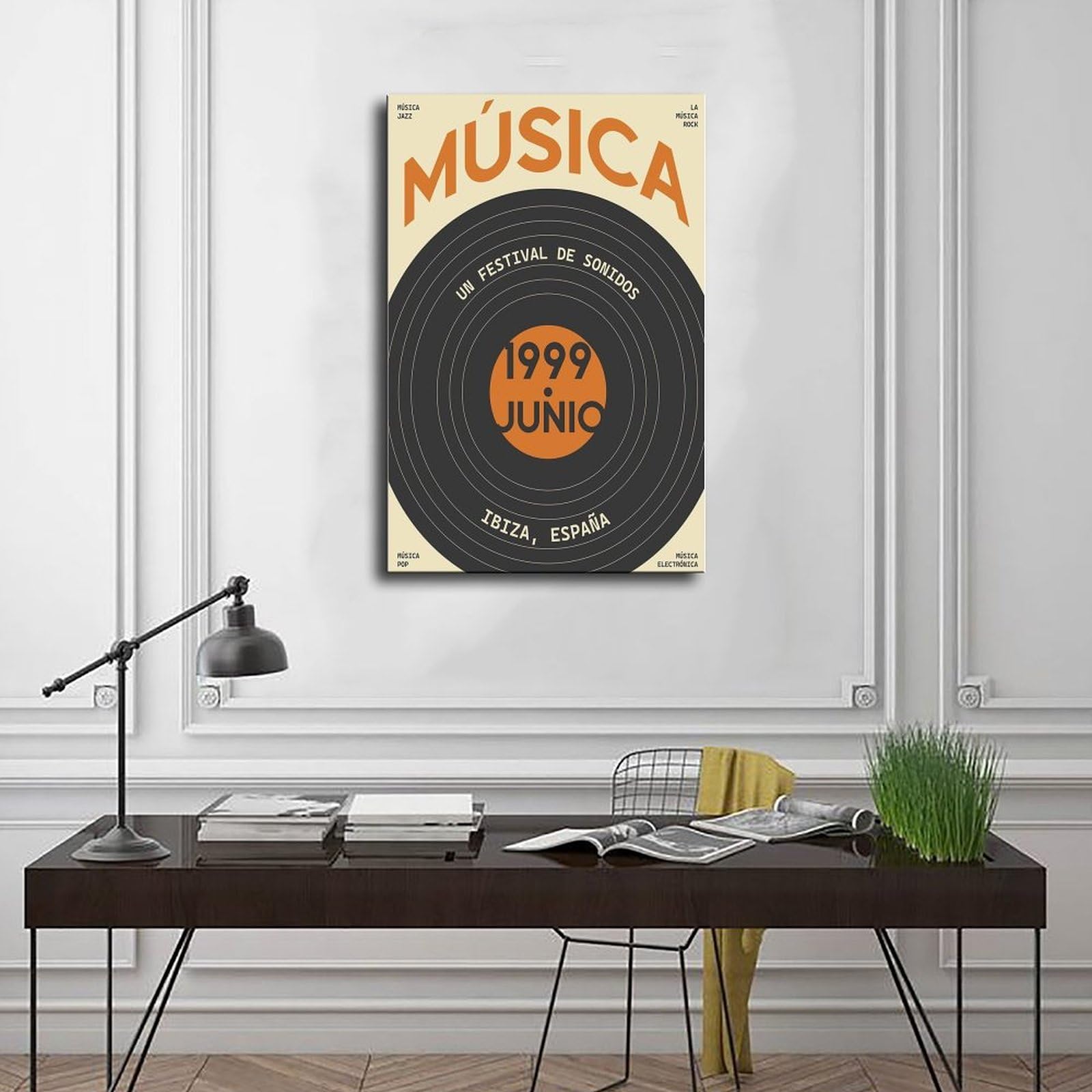 Poster con mostra musicale del suono – Decorazione da parete per la tua sala musicale, poster su tela, decorazione per camera da letto, ufficio, stanza, regalo, 40,6 cm di lunghezza x 61 cm di