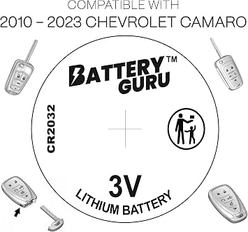 Key Fob Battery Replacement Compatible with Chevy Camaro (2010-2023 Camaro Key Fob Battery CR2032)