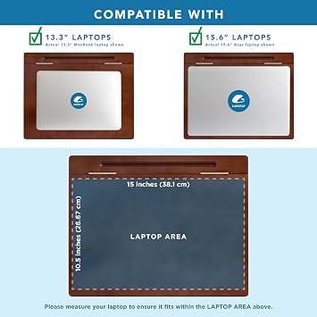 LAPGEAR Schoolhouse Lap Desk - Java Acacia Wood, Built-in Storage