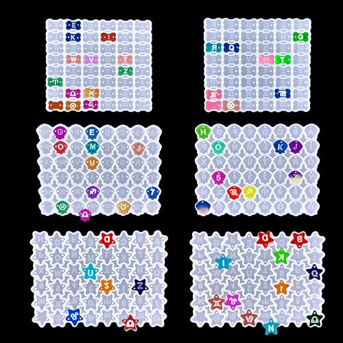 KyeeaDIY 6 moldes de resina para aretes, kit de moldes de resina epoxi para collar, pulsera, molde de silicio para resina UV, artesanías hechas a