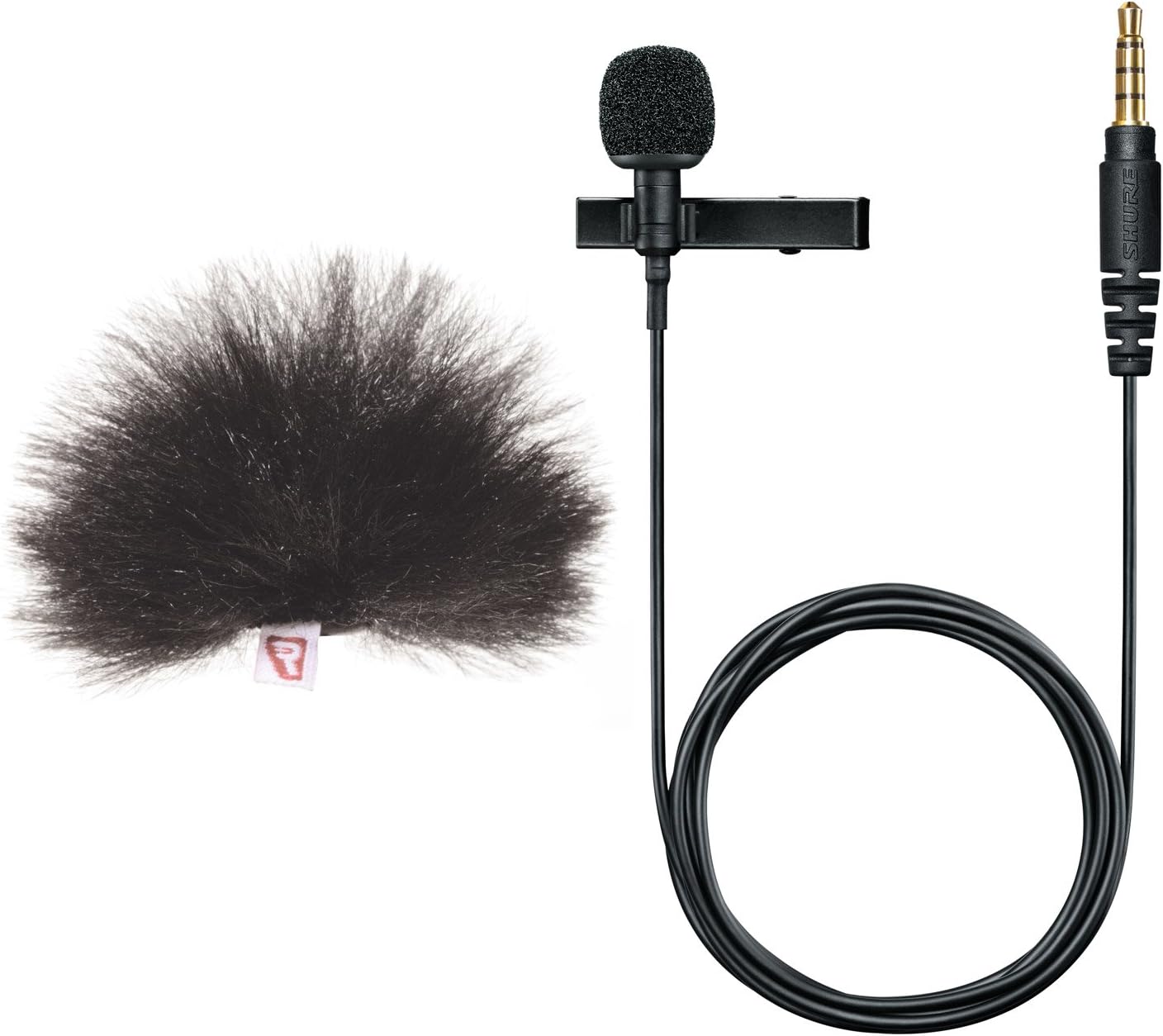 Shure MVL Omnidirectional Condenser Lavalier Microphone w/Rycote Mini Windjammer Windscreen - Bundle