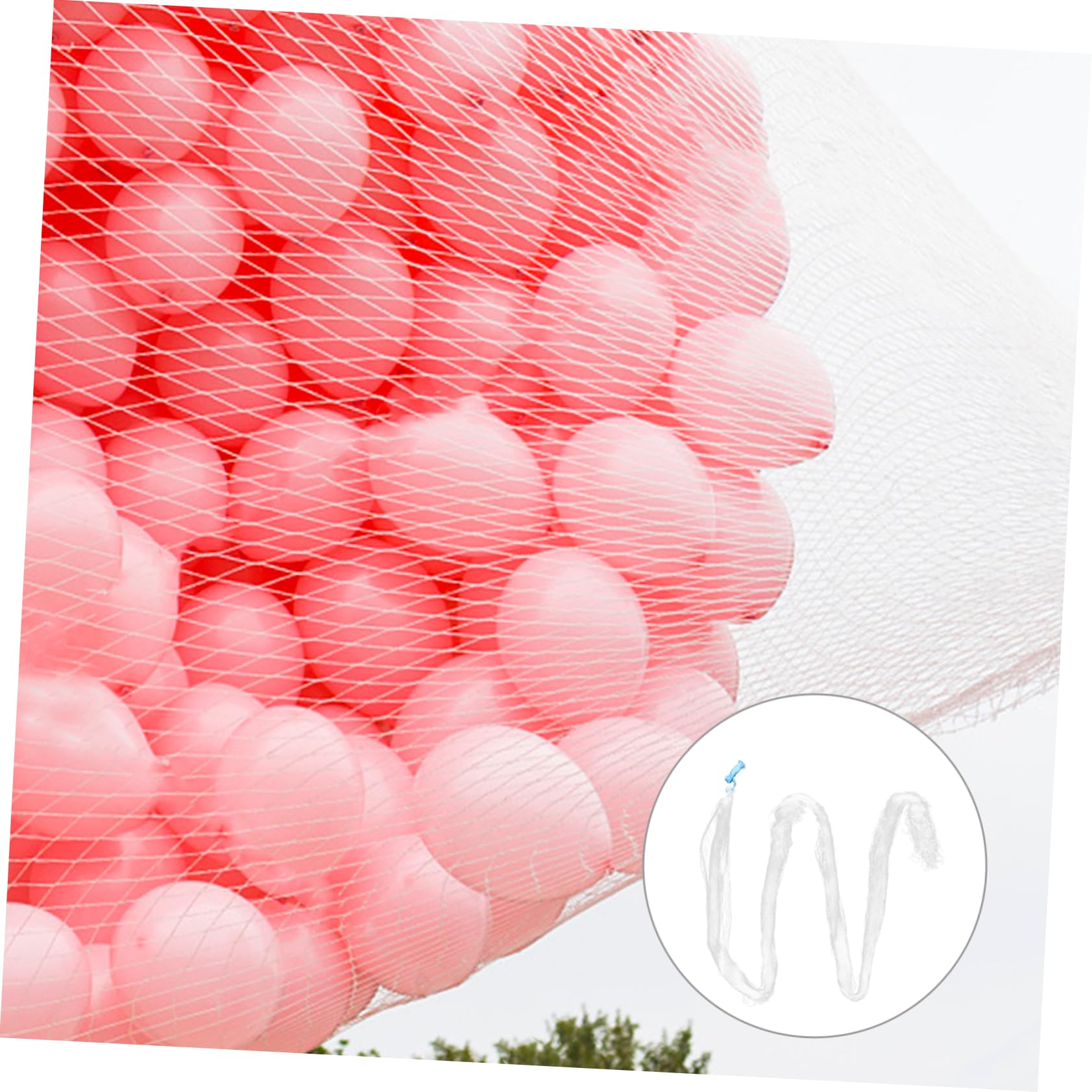 Party Ballon Regennetz 500 Stück aus Kunststoff, Weiß | Halloween Feier, Latex Luftballons Schützen, Ballonfallnetz für Outdoor Start, Organisator des Ballonregens