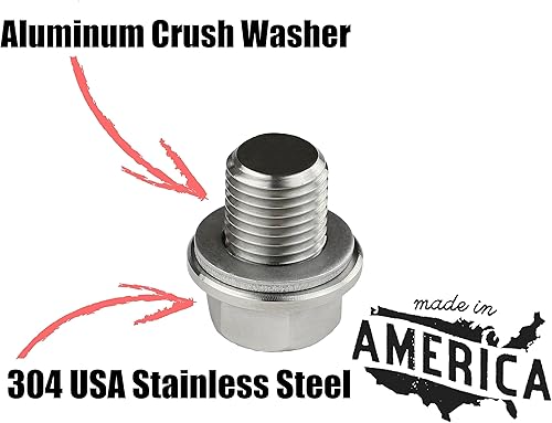 Miniatura 2 de Votex - Fabricado en Estados Unidos - Tapón de drenaje de aceite de motor M14 x 0.059 in compatible con Acura, Audi, Chevrolet, Chrysler, Dodge,