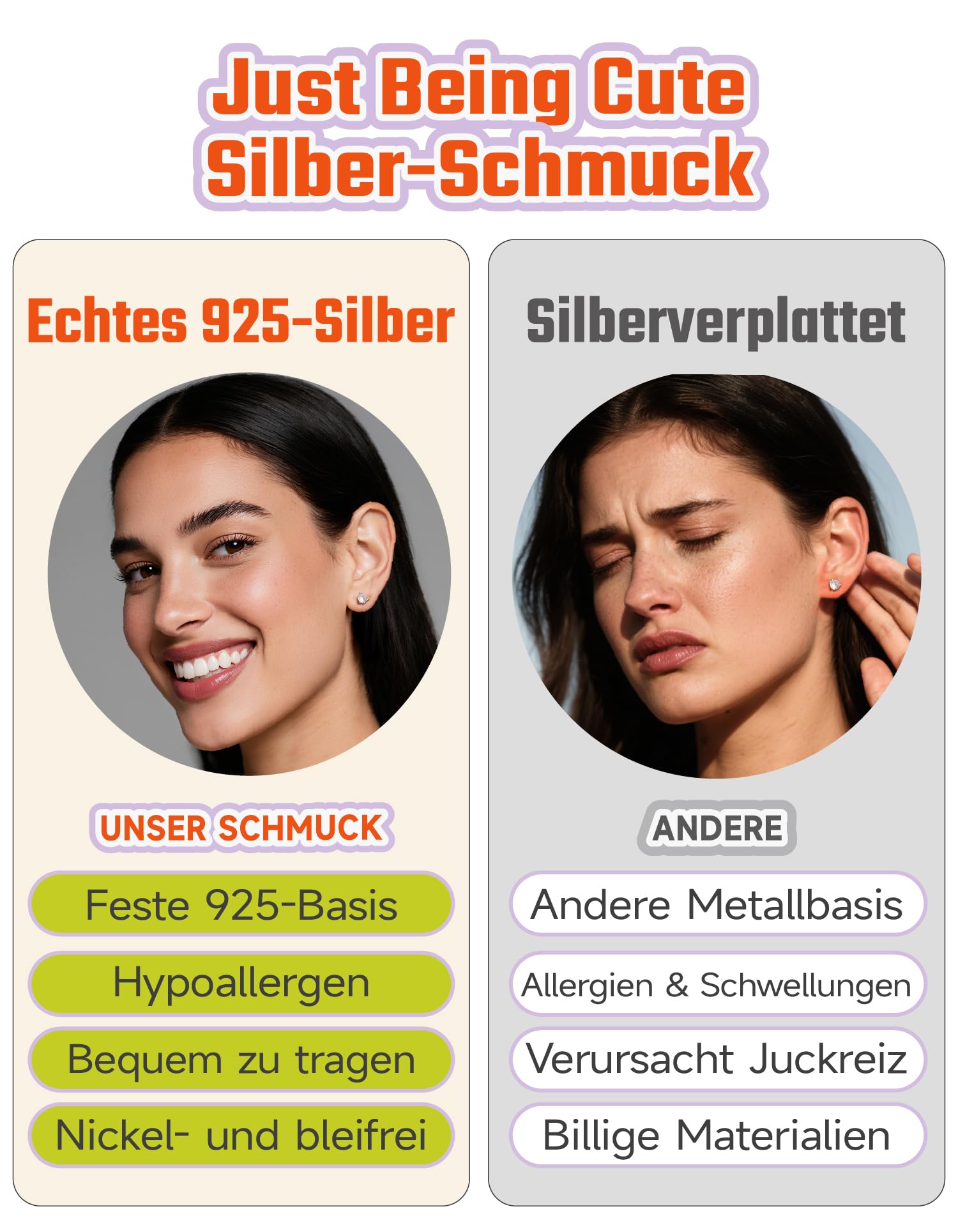JustBeingCute Ohrringe Gold 585 Vergoldet Ohrstecker Silber 925 Zirkonia | Ohrstecker Gold mit Stein Geburtsstein Rot Grün Hypoallergen Stecker Schmuck Damen Geschenk für Frauen 4/5/6/6.5/7.5/8 mm