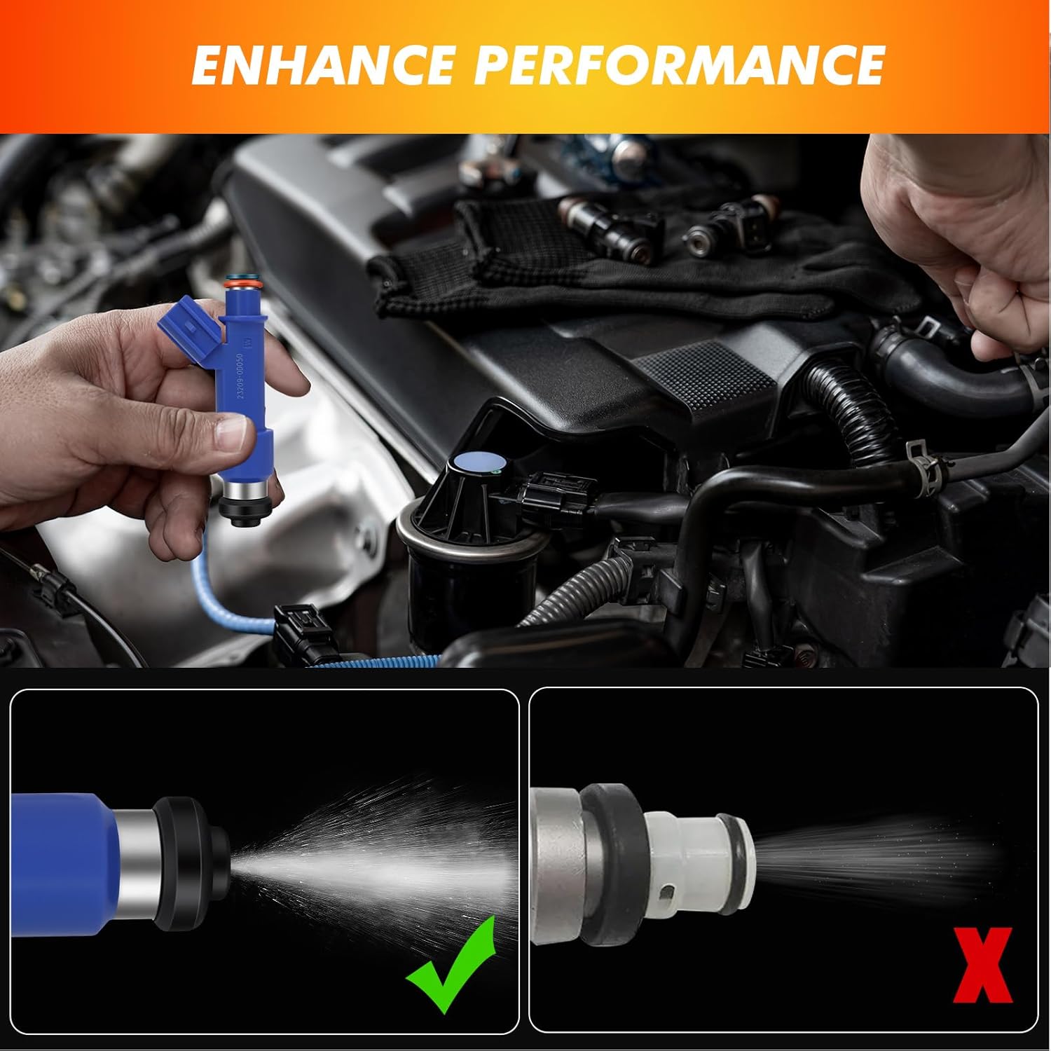 2004-2008 4Pcs Fuel Injectors Compatible for Toyota Corolla 2004-2008 Matrix 2007-2008 1.8L L4, for Pontiac Vibe 2005-2008 1.8L L4 Replace 23209-0D050 FJ847