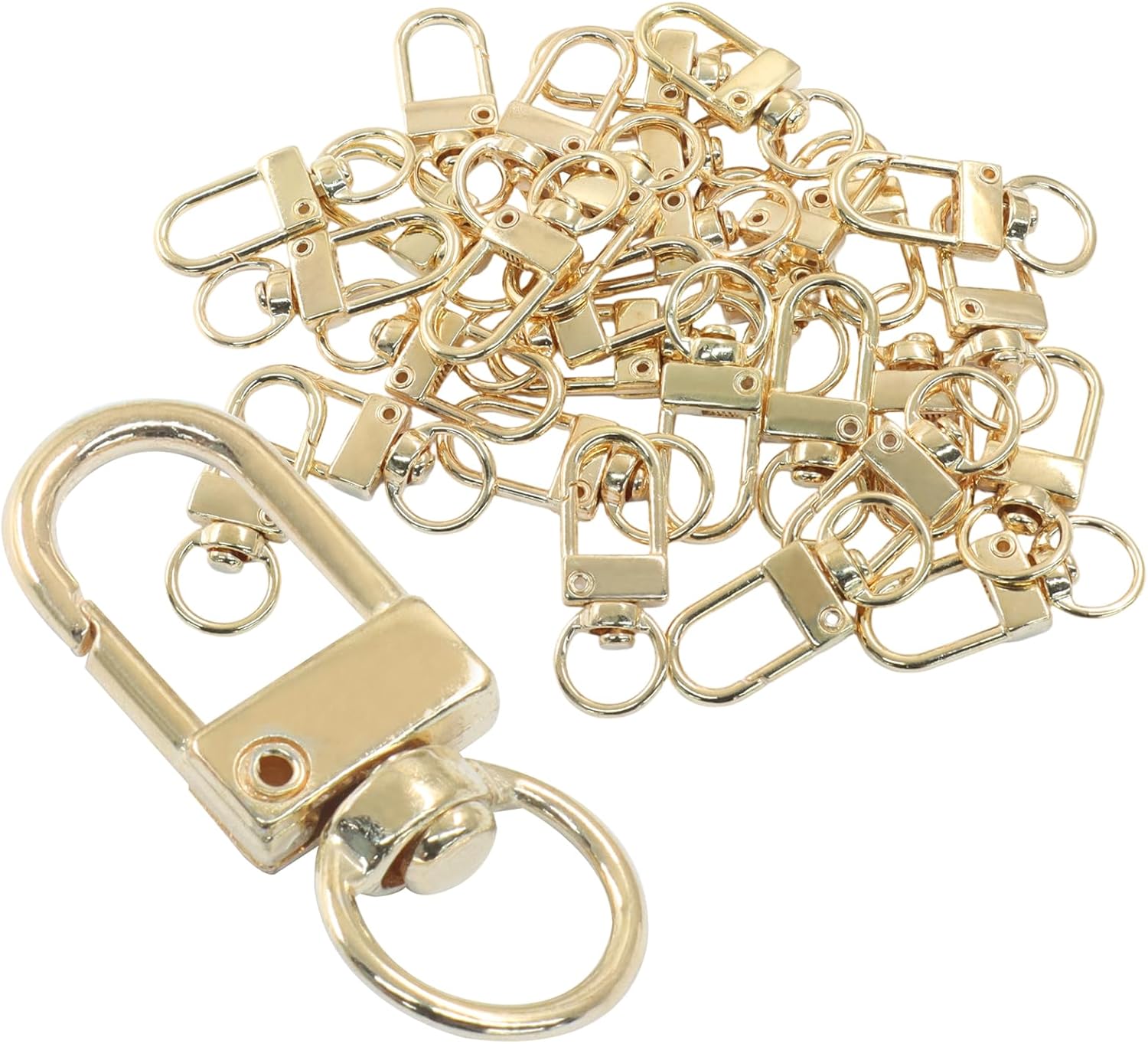 30 Pack Lobster Claw Clasps, Swivel Lanyards Trigger Snap Hooks for Keychain, Jewelry Making, Purse Bag Connector， DIY Crafts and Key Rings Accessories (Gold) - Image 2