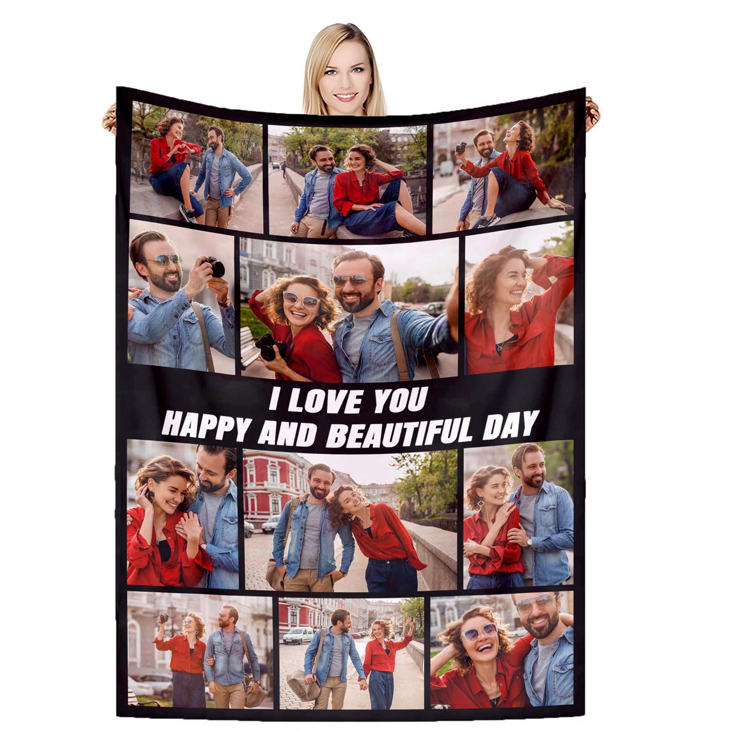DSSHENGDS Best Mum Gifts，Personalised Blankets For Birthday，Personalised Couples Blanket，Personalised Photo Gifts For Mum Girlfriend Her Him Anniversary Christmas-L-180 * 200CM