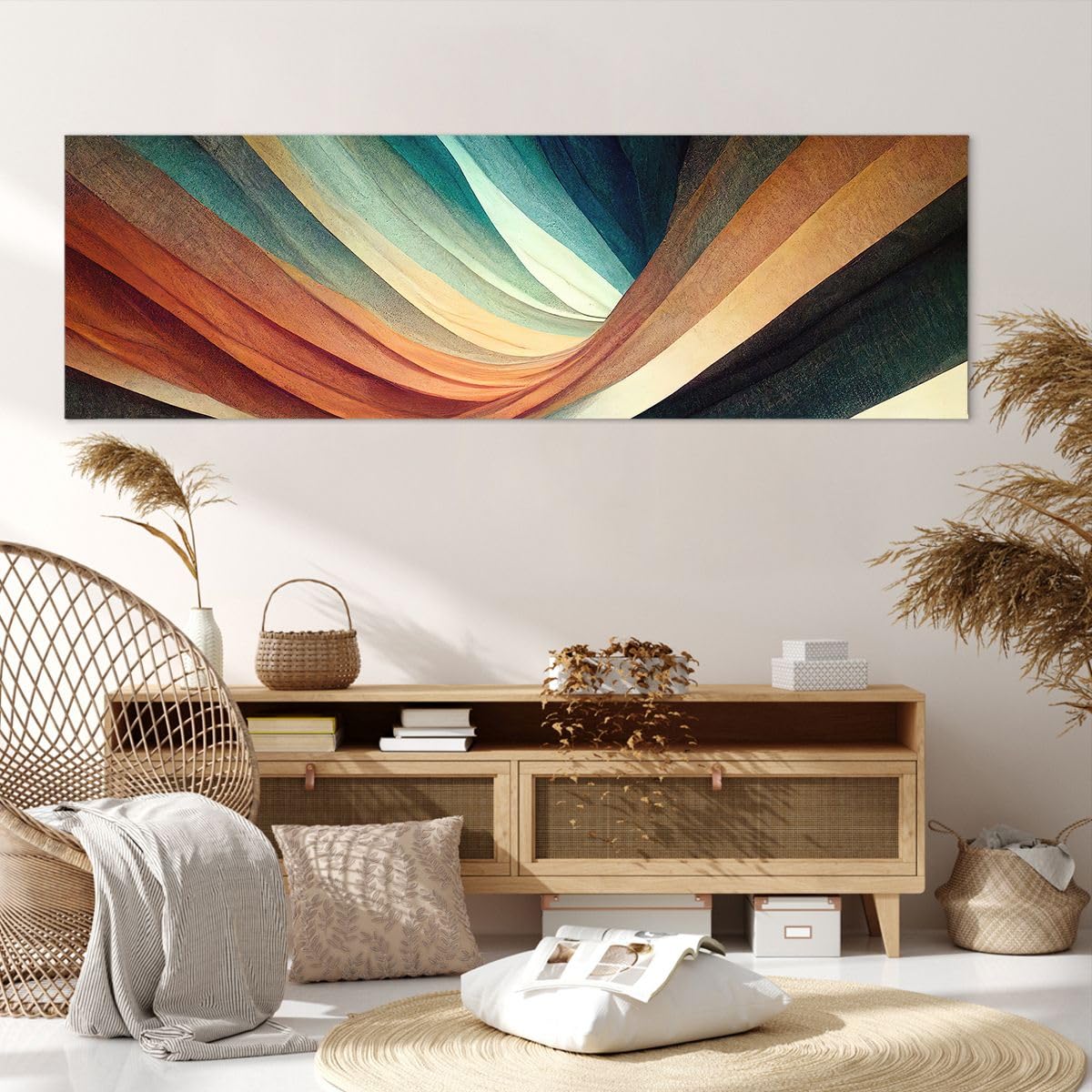 Lienzos decorativos 160x50cm Cuadro Sobre Lienzo Moderno Pedazo Abstracción Líneas Grande XXL Dormitorio Cocina Cuadros Pared Imágenes Cuadros Decoracion Salon Wall Art Prints Decor AB160x50-5579