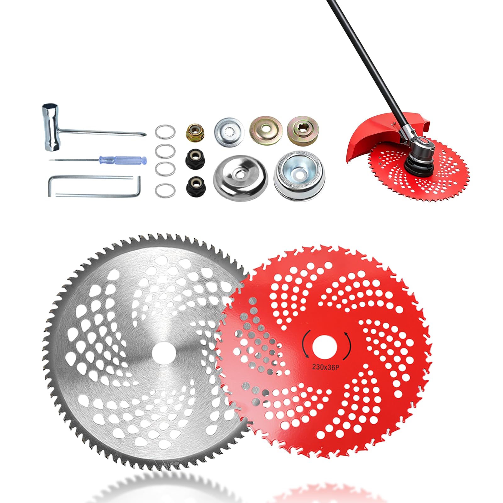 Lot De 2 Lames De Scie Pour Débroussailleuse, 80 Dents, 230 X 25,4 MM, Lame De Débroussailleuse Pour Scies Circulaires Et Débroussailleuses, Lame De Débroussailleuse